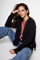 Cardigan Nola Orgánico Negro Mujer-1