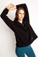 Polerón Sara Waffle Orgánico Negro Mujer-1