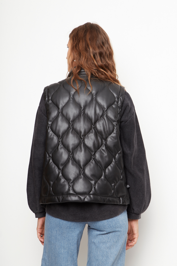 Parka Aines Sin Mangas Reciclada Negro Mujer