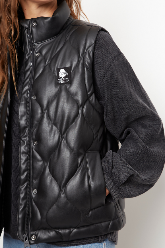 Parka Aines Sin Mangas Reciclada Negro Mujer