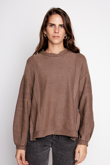 Sweater Viga Orgánico Café Mujer - 0