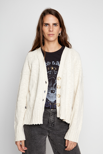Cardigan Nola Orgánico Beige Mujer - 0