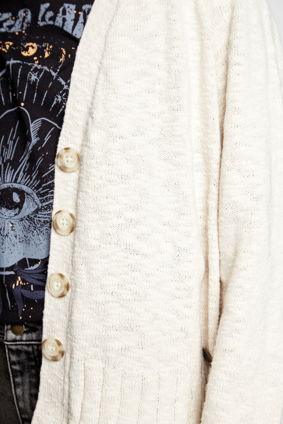 Cardigan Nola Orgánico Beige Mujer