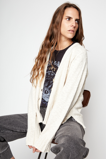 Cardigan Nola Orgánico Beige Mujer