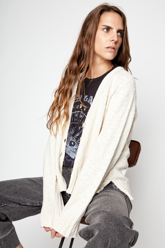 Cardigan Nola Orgánico Beige Mujer