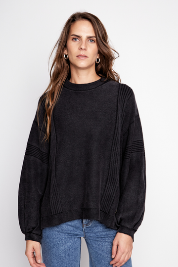 Sweater Viga Orgánico Negro Mujer - 0