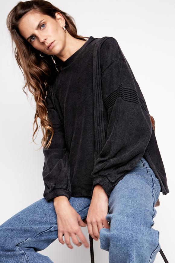 Sweater Viga Orgánico Negro Mujer