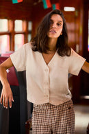 Blusa Nysa Beige Mujer-1
