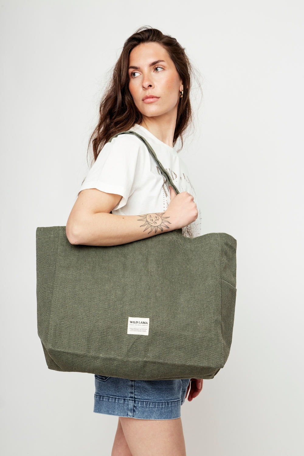 Tote Bag Taca Reciclada Verde Militar