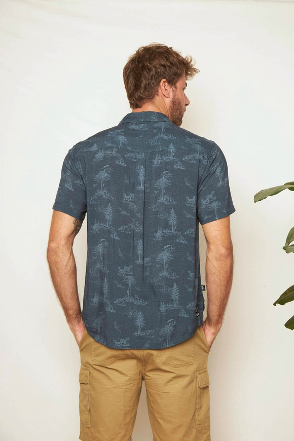 Camisa Mero Árboles Azul Hombre