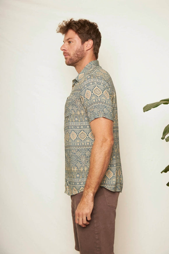 Camisa Mero Paisley Verde Hombre