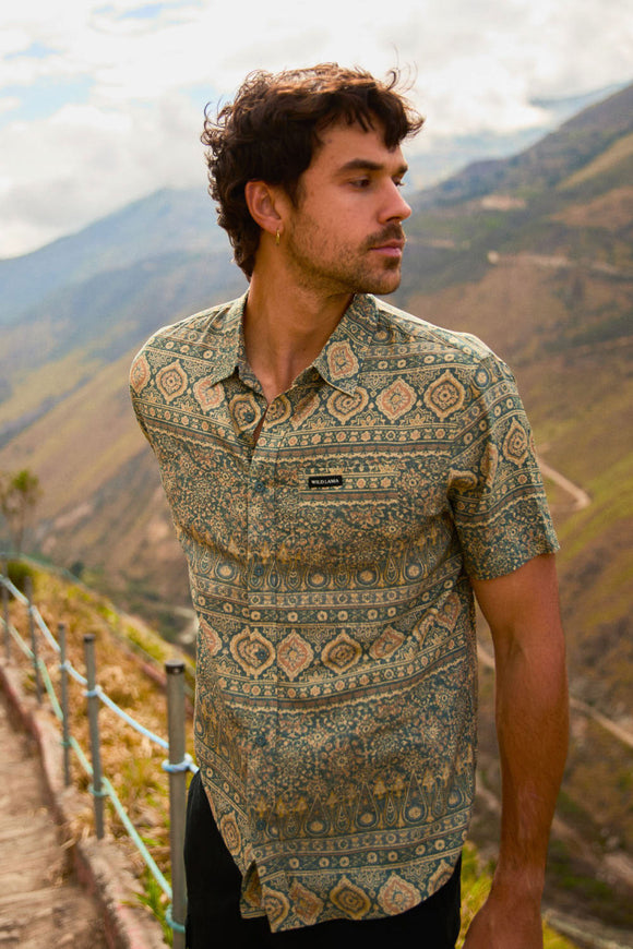 Camisa Mero Paisley Verde Hombre
