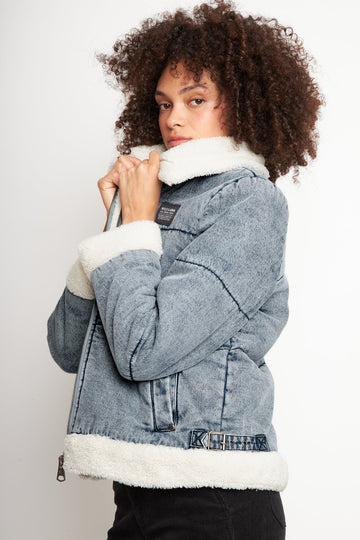 Chaqueta Sur Puffa Orgánica Denim Mujer - 0