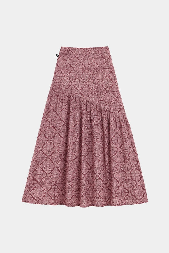 Falda Ina Print Burdeo Mujer