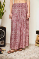Falda Ina Print Burdeo Mujer-2