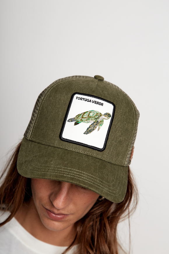 Jockey Tortuga Orgánico Verde Militar Lavado