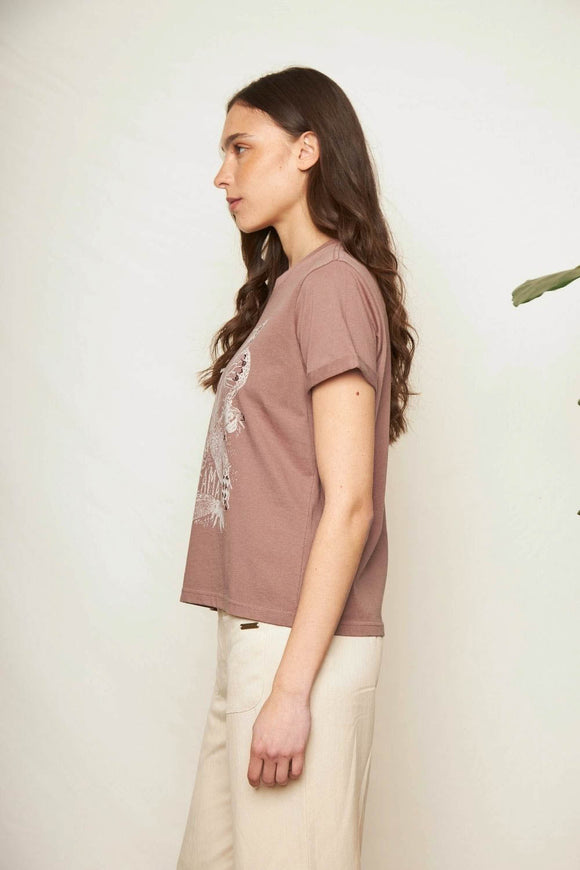 Polera Mira Orgánica Rosada Mujer
