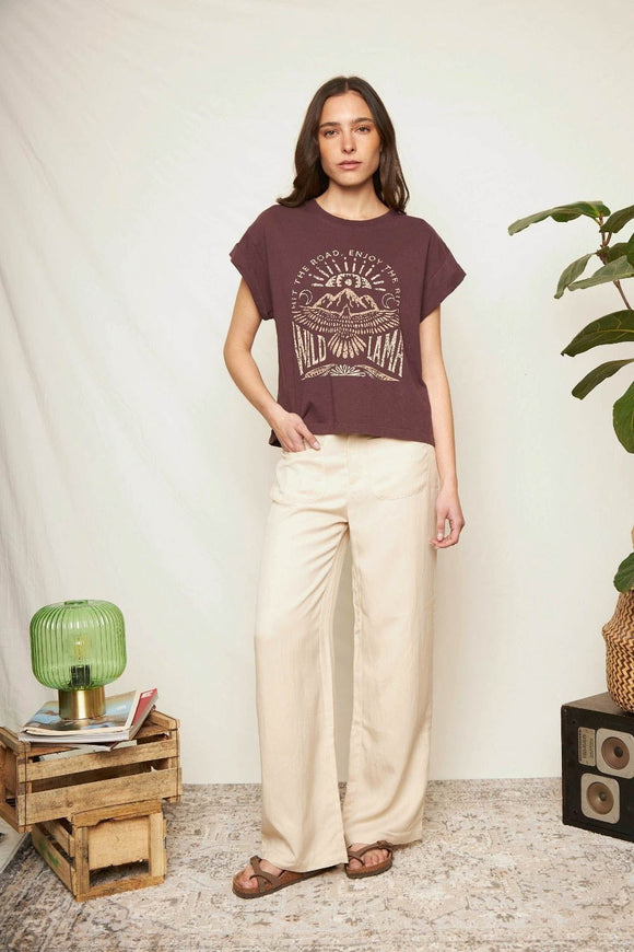 Polera Nirva Orgánica Burdeo Mujer