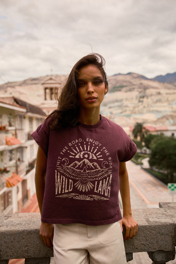 Polera Nirva Orgánica Burdeo Mujer
