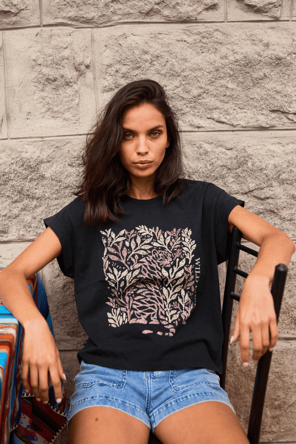 Polera Nirva Orgánica Negra Mujer