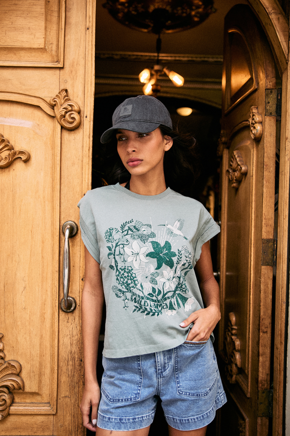 Polera Nirva Orgánica Verde Mujer