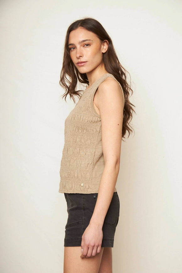 Polera Seris Orgánica Beige Mujer