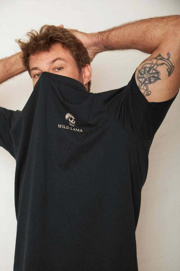 Polera Soles Orgánica Negra Hombre