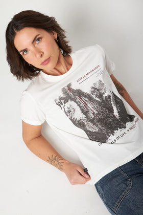 Polera Mira Orgánica Blanca Mujer - 0
