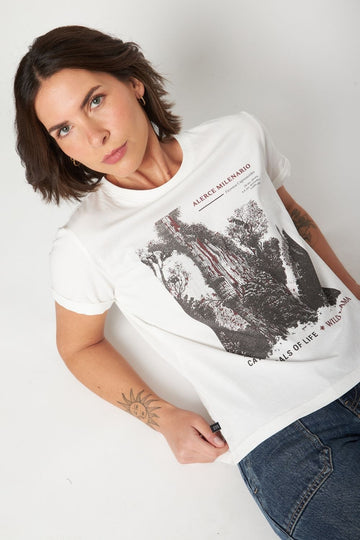 Polera Mira Orgánica Blanca Mujer - 0