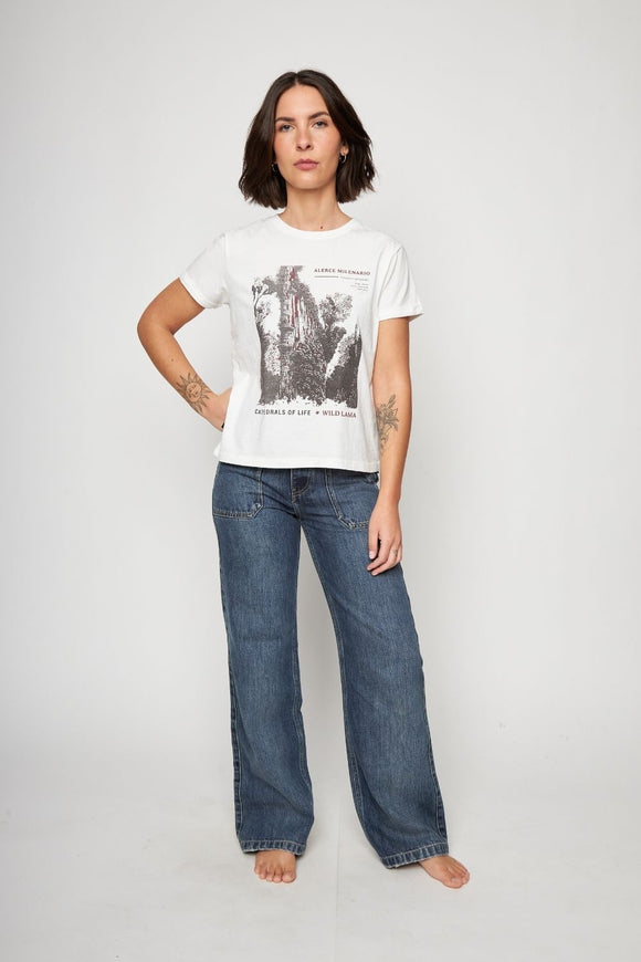 Polera Mira Orgánica Blanca Mujer