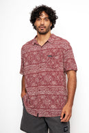 Camisa Mero Tribal Crudo Burdeo Hombre ECOVERO™-4