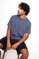 Polera Bat Orgánica Azul Hombre-1