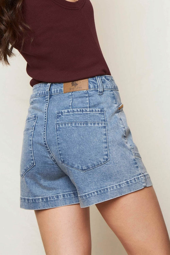 Short Nix Orgánico Denim Azul Mujer