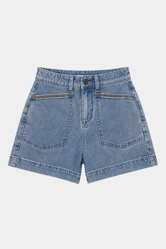 Short Nix Orgánico Denim Azul Mujer