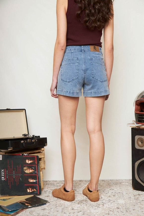 Short Nix Orgánico Denim Azul Mujer