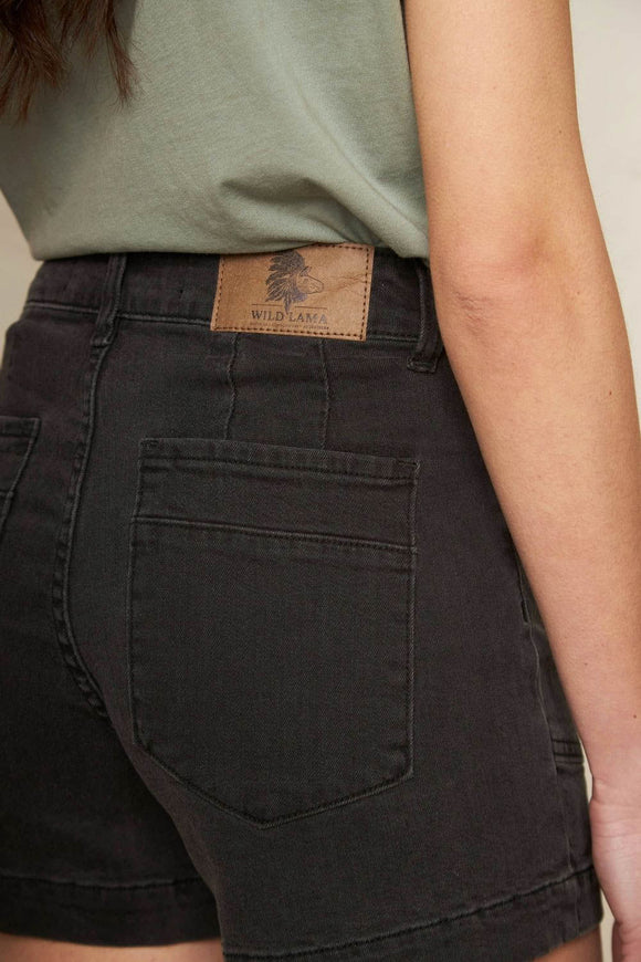 Short Nix Orgánico Denim Negro Mujer