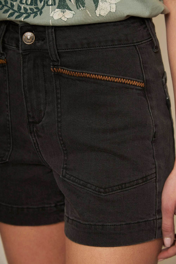 Short Nix Orgánico Denim Negro Mujer