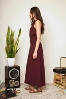 Vestido Elba Reciclado Burdeo Mujer-5