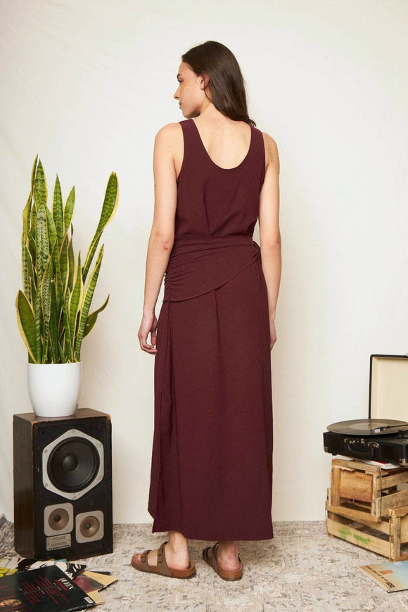 Vestido Elba Reciclado Burdeo Mujer
