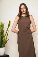 Vestido Elba Reciclado Café Mujer-2