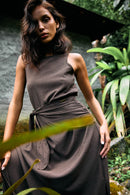 Vestido Elba Reciclado Café Mujer-1