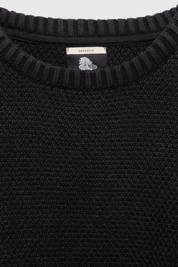 Sweater Rau Orgánico Negro Hombre