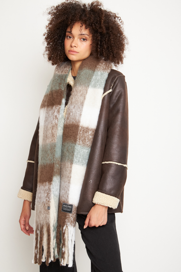 Bufanda Veru Reciclada Tartán Beige - 0