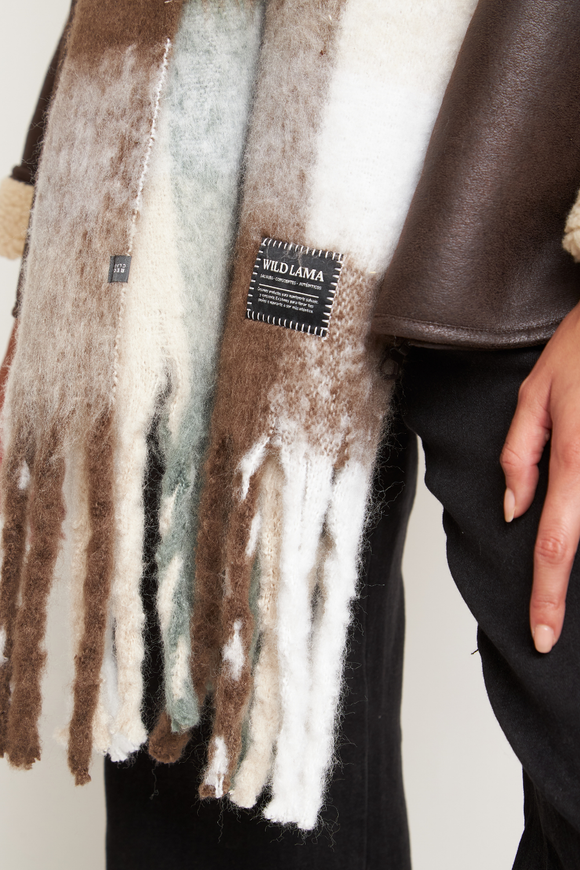 Bufanda Veru Reciclada Tartán Beige