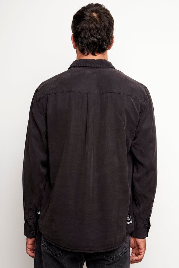 Camisa Jim Tencel Negra Hombre