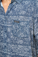 Camisa Mero Tribal Azul Hombre ECOVERO™-5