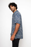 Camisa Mero Tribal Azul Hombre ECOVERO™-3
