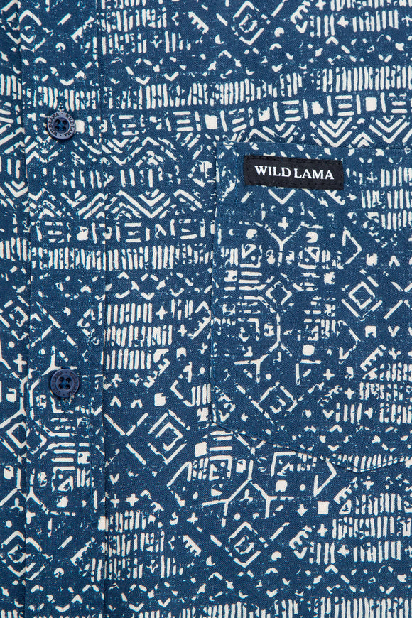 Camisa Mero Tribal Azul Hombre ECOVERO™