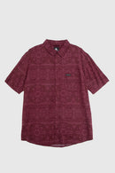 Guayabera Mero Tribal Burdeo Hombre ECOVERO™-1
