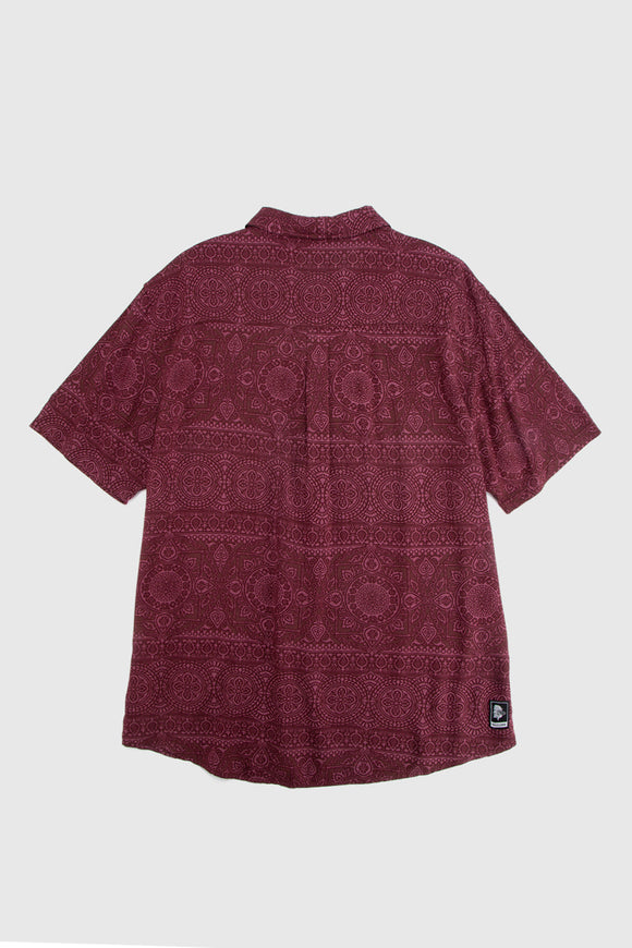 Guayabera Mero Tribal Burdeo Hombre ECOVERO™